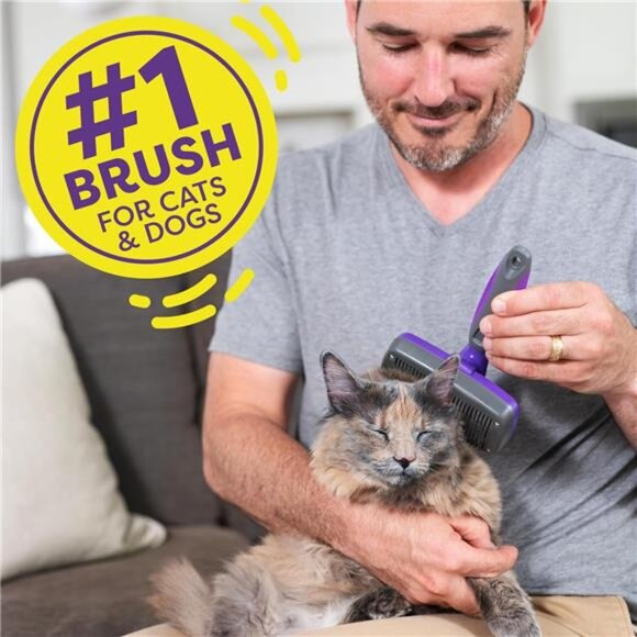 Dog & Cat Brush,Cat & Dog Grooming,Self Cleaning Slicker Brush for Pets,Grooming - Picture 6 of 7